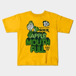 Sour Apple Mouth Full Bubble Gum Kids T-Shirt